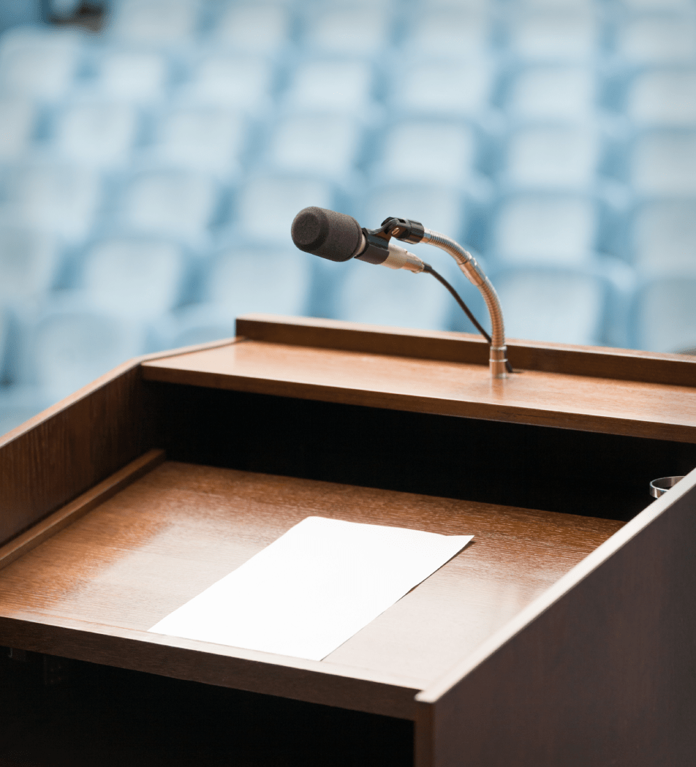 Podium and a Mic Setup